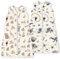 TOTBASIC Baby-Schlafsack, 2er-Pack, leicht und weich, Unisex, tragbare Decke, 2-Wege-sichere Reißverschlüsse, Schlafsack für Babys von 0–3–6–12–18–24 Monaten, 0,5 Tog