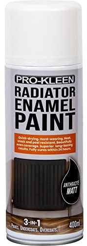 Pro-Kleen Radiator Enamel Spray Paint Anthracite Matt 400ml - Heat Resistant up to 100ºC - For Radiators, Hot Pipes, Water Tanks & More - Fast Drying & No Primer Needed