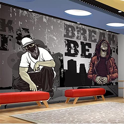 Benutzerdefinierte Tapete Wandbilder Mode Dekoration Tanz Jugend Street Dance Graffiti Hintergrund Wandmalerei Tapete, 200 * 140 cm