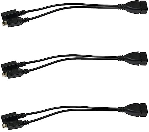 BLLNDX 2-in-1 Micro USB to USB Adapter 3PCS OTG Cable Power Cable USB Adapter to Micro USB for Fire Stick, Playstation Classic and More, 2-in-1 Micro USB Adapter