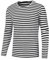 Lars Amadeus Striped T-Shirt for Men's Casual Crew Neck Long Sleeves Basic Pullover Tee Tops Black White XXL