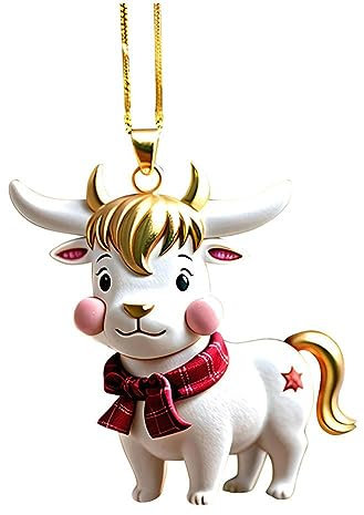 DHliIQQ Weihnachten Bib Kuh Anhänger Acryl Weihnachten Baum Hängen Weihnachten Decor 2023 Baum Weihnachten Dekoration Ornament A0k2 Hause