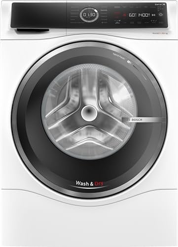 BOSCH WNC244070 - Lavasciuga serie 8, caricamento frontale con capacità 9/6 kg, 1400 giri/min, Home Connect, EcoSilence Drive, Iron Assist, SpeedPerfect, AutoDry, bianco, 60 cm