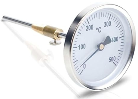 Bimetall-Rauchgasthermometer bis 500°C mit verstellbarem Konus - 200mm