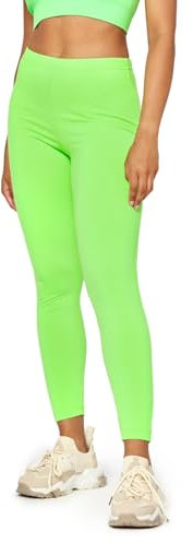 Bellivalini Mujer Leggins Largos Neón de 80s Deporte Baila Gimnasio Mallas para Ejercicios BLV50-294 (Verde neón, M)
