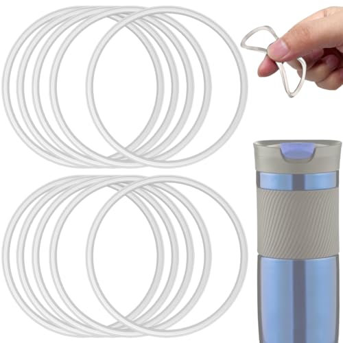 10 juntas de goma de repuesto compatibles con anillos de taza de viaje Contigo Snapseal Byron de 16 y 20 onzas, pieza de repuesto de silicona a prueba de fugas para vaso de viaje de café Contigo,