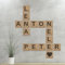 Scrabble Holz Deko Buchstaben Wanddeko Lasergravur Bauhaus Skandi (12x12 cm)