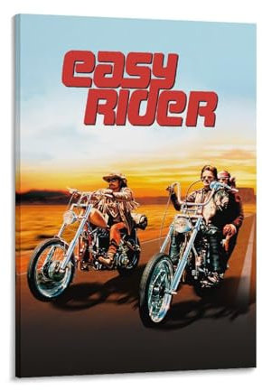 LIANGSHUANG Poster 1969 American Independent Road Drama Film Easy Rider Poster Home Decor Poster Wandkunst Hängender Bild Druck Dekorative Malerei Poster 50 x 75 cm