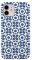 JiuWang Hülle für iPhone 13 Pro – Retro Blumenmuster & Geometrisches Design – Ultradünne Glatte PC-Hartschale (Blau & Weiß)