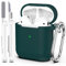 MHYALUDO Airpods Case Cover With Cleaning Kit & Keychain, Compatible With Apple AirPods 2nd Generation 2019, 1st Gen 2016, Soft Protective Case, Forest Green