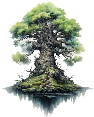 Samunshi® Wanddeko Yggdrasil Bunt Wallart Wandtattoo Asgard für Wohnzimmer Küche Wandaufkleber Wandsticker Runen Odin Thor56x70cm