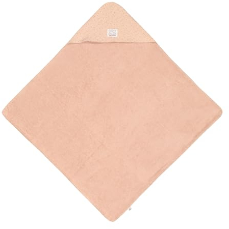 LÄSSIG Baby Kapuzenhandtuch aus Musselin und Frottee/Muslin/Terry Hooded Towel Dots Peach Rose