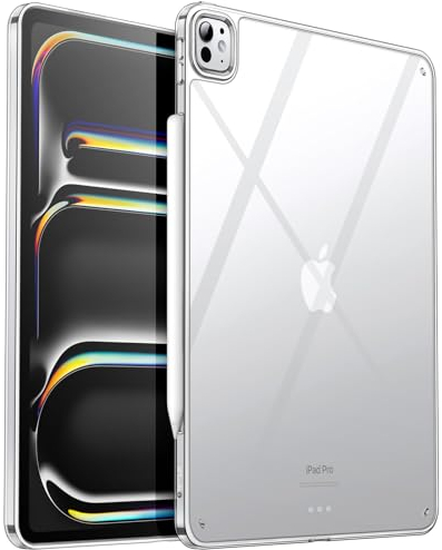 JETech Funda Transparente para iPad Pro 13 Pulgadas M4 (2024), Carcasa Clara Antigolpes Slim Tableta Respaldo con PC Dura Respaldo y TPU Suave Bumper