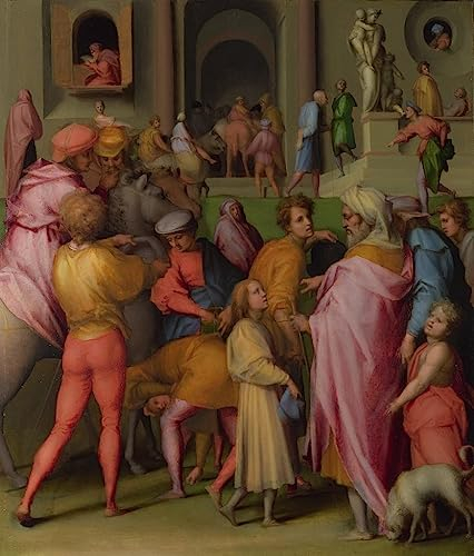 PSVDCTOO Vintage Wanddeko Bilder Bilder Wandgemälde verkauft an Potiphar aus Szenen von Jacopo Pontormo Poster Wandbild Deko für Zimmer 60x90cm