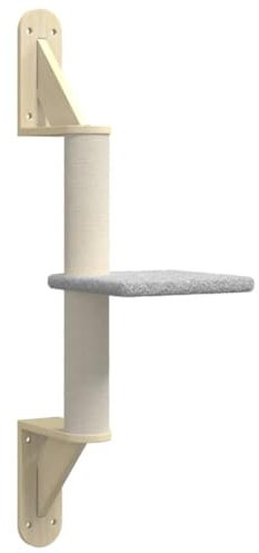 vidaXL Kratzbaum mit Kratzsäule Wandmontage Hellgrau 85,5 cm