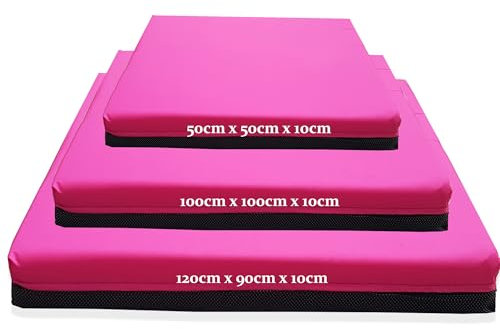 Kosiproducts Gymnastics Non Slip Crash Mat for Tumbling Landing Gym Training exercise, Bouncy Castle Large (120cm x 90cm) Pink