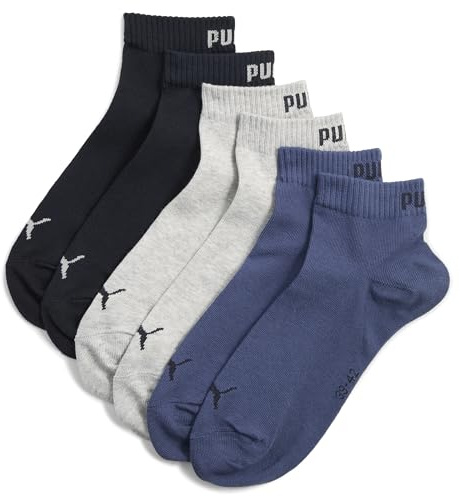 PUMA Unisex Plain Recycled Cotton Quarter Sock (3er Pack)