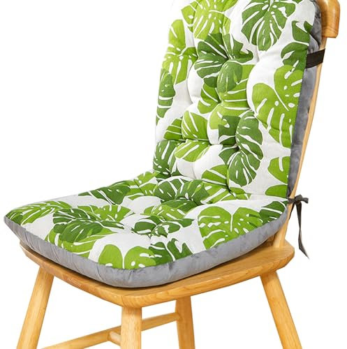 Cojines Silla Respaldo bajo cojín de Respaldo con Cintas, cojín, cojín para Silla, cojín para Asiento, cojín para sillón jardín, Exterior.(G3,35x45x57cm/14x18x22.5in)
