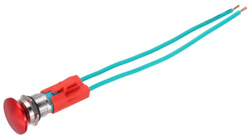 sourcing map 1 interrupteur à bouton poussoir momentané à tête champignon rouge 10 A 250 V AC 16 mm 1 NO étanche IP65 SPST avec prise bombée ronde 2 interrupteurs à pied de soudure