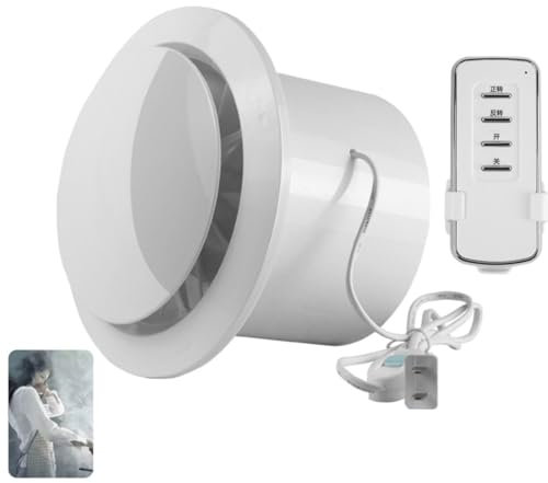 Vcyex Extractor Fan Bathroom Fan with Remote Control Two-way Inlet And Outlet 30dBsilent Bathroom Extractor Fan for Window And Wall Mounted Ventilation Fans in Kitchen Bathroom Greenhouse Garage,4in