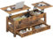 Rolanstar Couchtisch Höhenverstellbar, Couchtisch Holz mit Stauraum, Wohnzimmertisch Höhenverstellbar, Tisch Wohnzimmer Dunkelbraun mit Schublade