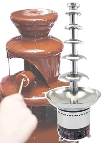 Macchina Per Fontana Per Fonduta Di Cioccolato Elettrica A 4-7 Livelli, Capacità Di 17,63 Libbre, Fontana Di Cioccolato Per Feste, Fonduta Di Cioccolata Calda Con Controllo Digitale,6tiers