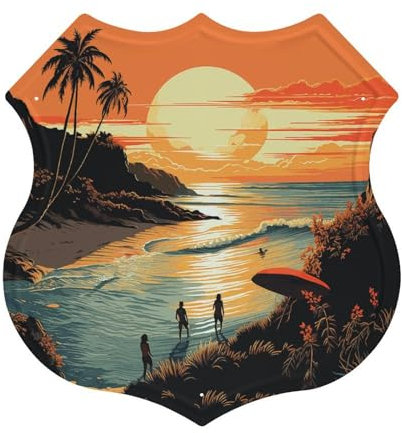 Wanddekoration, originelles Poster für Endless Summer, bedruckte Metallschilder, Vintage-Raumschild-Form, Metallschild für Zuhause, Garage, Wanddekorationen, 30,5 x 30,5 cm