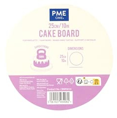PME Plateaux à gâteau Ronds avec Bordure Lisse, Blanche (10 / 25cm)