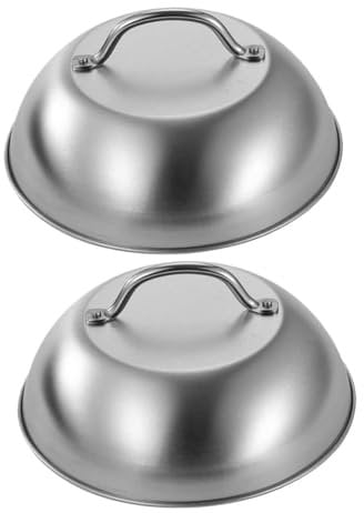 3 Juegos Tapa De Olla Para Barbacoa Tapa De Cacerola De Cocina Tapa De Sartén Con Asa Tapa De Olla Metálica Tapas Para Sartenes Tapa Silver Acero Inoxidable 2 Piezas * 3 BESPORTBLE