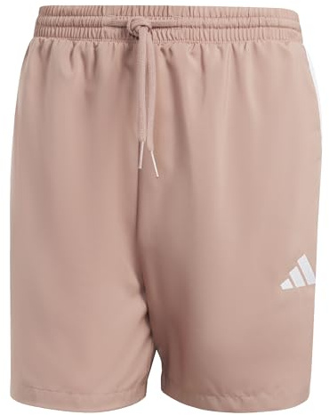 adidas Herren Essential Three Stripes Chelsea Base Short, Wonder Clay/White, M