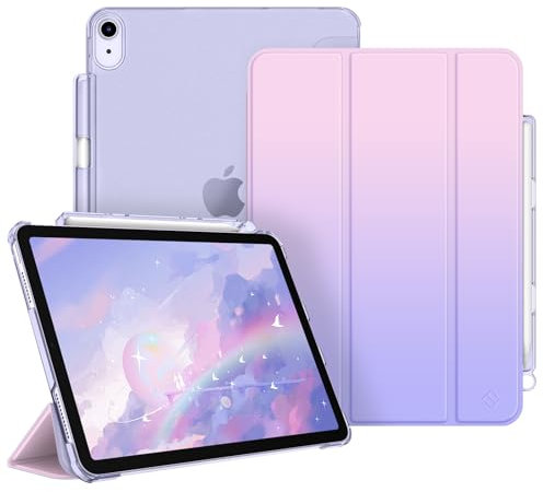 FINTIE Custodia per iPad Air 11 Pollici M3/M2 (2025/2024), iPad Air 5a/4a Gen 10,9 Pollici (2022/2020) con Portapenne - Sottile Leggero Opaca Trasparente Cover con Auto Sveglia/Sonno, Fantasy Ombre