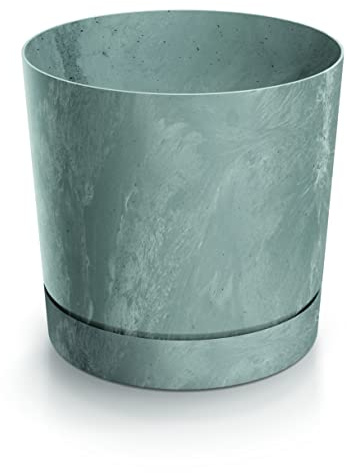 DIKEL Blumentopf Ø 20 cm, Höhe 19 cm | Übertopf in Betonoptik aus langlebigem Kunststoff, witterungs- und UV-beständig | Blumentöpfe für stilvolle Garten- und Raumgestaltung | Beton