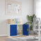 Metall-Büroschrank mit abschließbaren Türen, hoher Stahlschrank zum Abheften und Nieren, Hellgrau und Blau, 90 x 40 x 70 cm