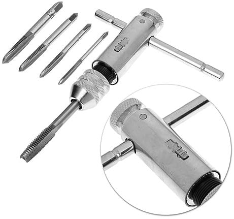 MUCKLILY Verstellbarer T-griff Gewindeschneider Mit Ratschenmechanismus Robuste Handwerkzeug Für Präzises Gewindeschneiden Passend Für Verschiedene Gewindebohrer Und Werkzeuge Für