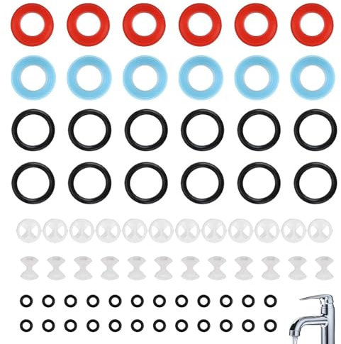 72 Pcs Tap Washers Tap Washers for Mixer Taps Assorted Uk for Most Faucets in Bathrooms and Kitchens