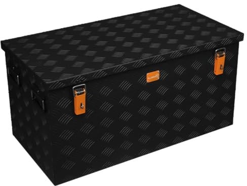Alubox STRONG - BLACK EDITION ABX-R180 Aluminium Transportkiste aus 3mm Riffelblech 180 Liter in schwarz