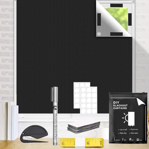 100% Blackout Blind,300x145cm Portable blackout curtains,No Drill Blinds Blackout for Windows Fits Any Size Shape,for Bedroom, Nursery, Loft,Indoor and Outdoor