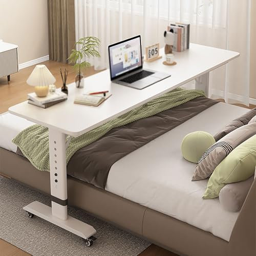 Betttisch mit Rollen, höhenverstellbar, Kreuzbett-Schreibtisch, geeignet für den Heimgebrauch, praktisches und vielseitiges Design, perfekt für Kingsize-Betten.