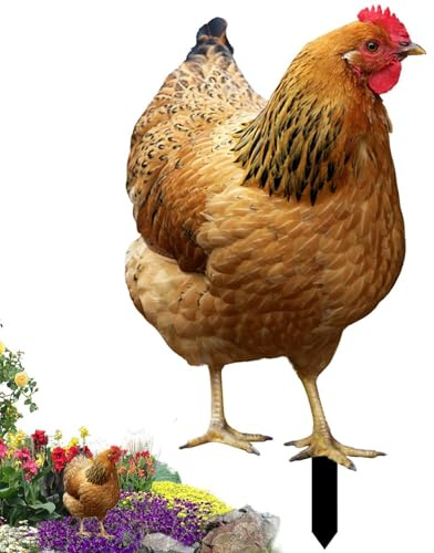 Generisch Hühner Gartenstecker, Huhn Deko Hühner Gartendeko Hühner Deko Lebensechte Hühner Für Draußen Draußen Rasen Hofdekoration, Set Roststecker Rost Metall Wetterfest
