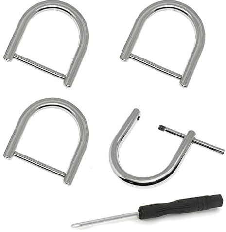 YJFY Metall D Ring Schnalle Halbrunder D Ring Schnallen Halbrunder Schnalle Die Nähte müssen nicht entfernt werden Für Rucksäcke, Katzenhalsband,Gürtel (4, Silber Schraube, 25 mm)