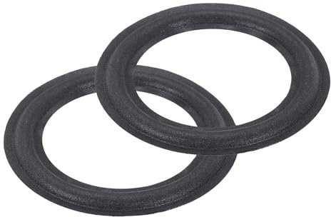 sourcing map 2 Pcs 5 Inch Foam Speaker Edge Surround Rings 84x126mm(IDxOD) Perforated Subwoofer Rings Replacement Parts for Speaker Repair or DIY,Black