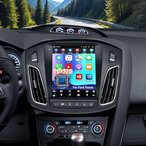 Autoradio mit Navi für Ford Focus MK3 2012-2018,2G+32G Android 13 Autoradio mit 9.7 Zoll Bildschirm,Carplay Android Auto Bluetooth Mirror Link WiFi FM/RDS HiFi+Rückfahrkamera