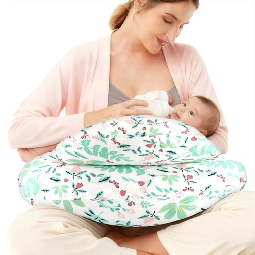 Vasmeiy Stillkissen Nursing Pillow Zum Stillen, Multifunktionales Stillkissen Klein Mit Verstellbarem Bauchgurt Und Sicherheitszaun, Baby SeitenschläFerkissen Breastfeeding Pillow