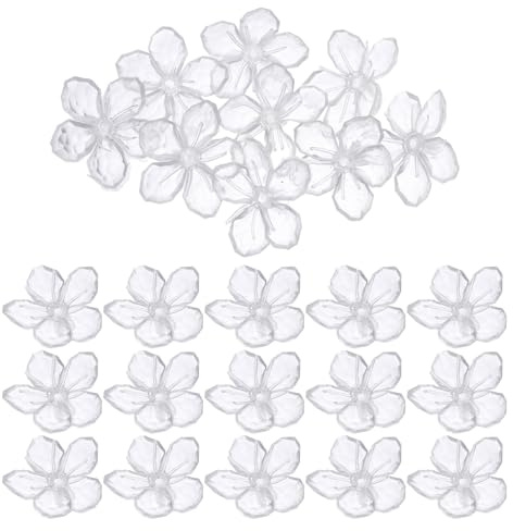 SOPOTUTU 80 Stück Transparente Kirschblüten Lampenschirme aus Kunststoff Kleine Lampenabdeckungen für LED Lichterketten Ersatzschirm für Innen und Außenbeleuchtung bei Wohnzimmer