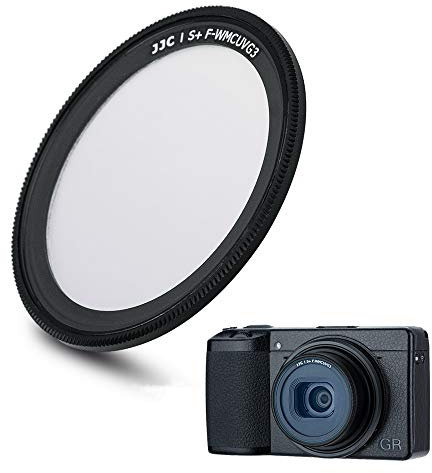 JJC UV-Filter für Ricoh GR III GR IIIx HDF GR II GR3 GR2 Kamera, Ultra Slim 19 Schichten mehrfach beschichteter Objektivfilter Schutz