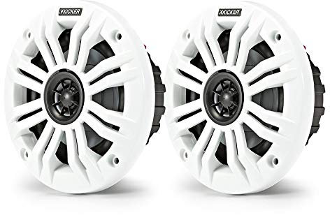 KICKER Marine Speaker Set 4 inch KA45KM44 for Boat/Tower/Wakeboarding - White