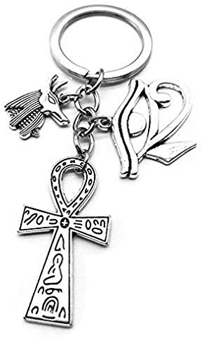 Porte-clés Egypte pour homme et femme - Symbole égyptien antique Anubis Horus - Croix Anka