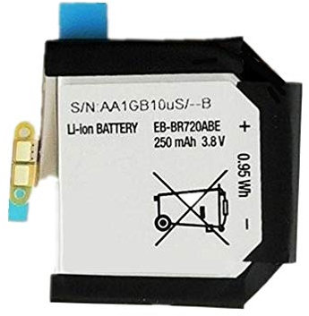 WXKJSHOP Batteria di ricambio compatibile con Samsung Galaxy S2 Gear SM-R720 R720 SM-R732 R7200 R720X R732 EB-BR720ABE 3.8V 250mAh Smartwatch
