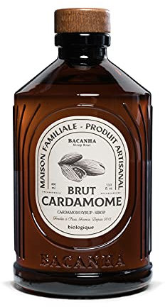 BACANHA - Sirop Bio et Brut - Sirop de Cardamome - Pour Cocktail, Eau, Limonade, Latte et Thé Glacé - 400 mL