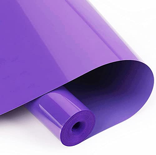 HTV Iron on Vinyl 12inch x10 Feet Roll for Silhouette and Cricut Easy to Cut & Weed Iron on Heat Transfer Vinyl DIY Heat Press Design for T-Shirts White (purple)